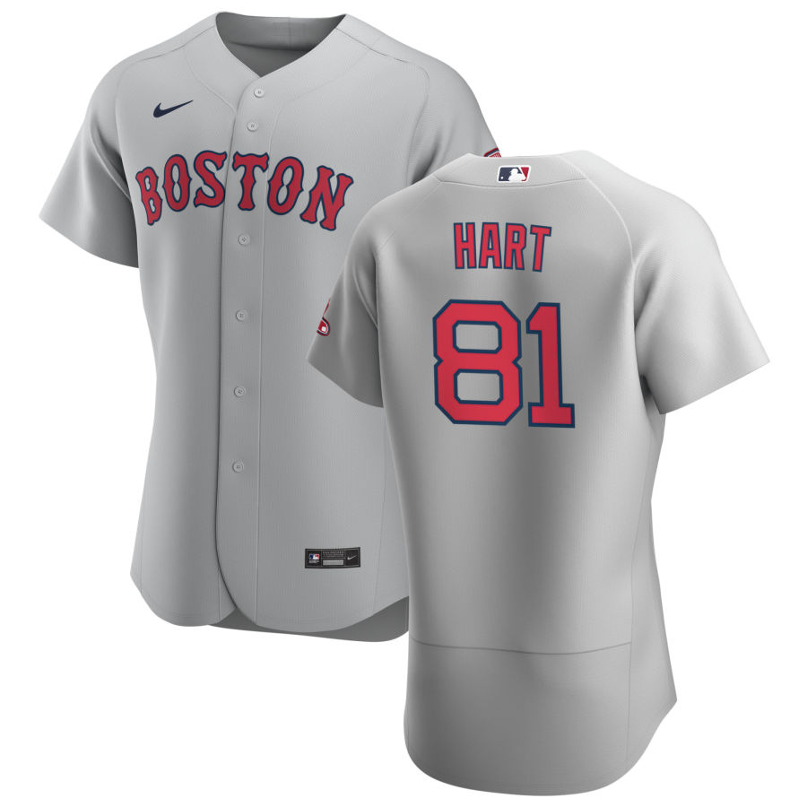 Boston Red Sox #81 Kyle Hart Men Nike Gray Road 2020 Authentic Team MLB Jersey->boston red sox->MLB Jersey